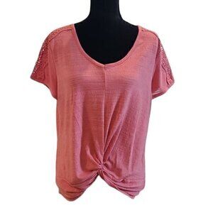 [Absolutely Famous] Pink Front Knot Top - Size L
